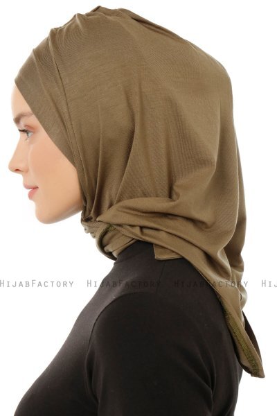 Isra Plain - Hijab One-Piece Viscosa Caqui