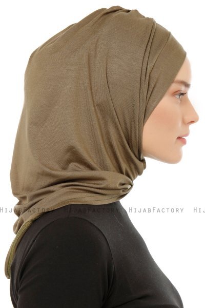 Isra Plain - Hijab One-Piece Viscosa Caqui