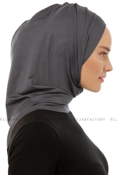 Isra Plain - Hijab One-Piece Viscosa Gris Oscuro