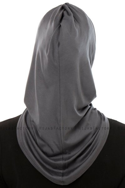 Isra Plain - Hijab One-Piece Viscosa Gris Oscuro