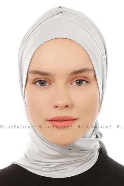 Isra Plain - Hijab One-Piece Viscosa Gris Claro