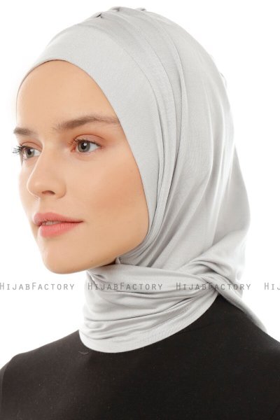 Isra Plain - Hijab One-Piece Viscosa Gris Claro