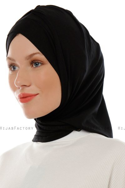 Isra Cross - Hijab One-Piece Viscosa Negro