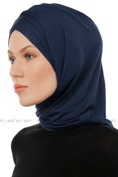 Isra Cross - Hijab One-Piece Viscosa Azul Marino