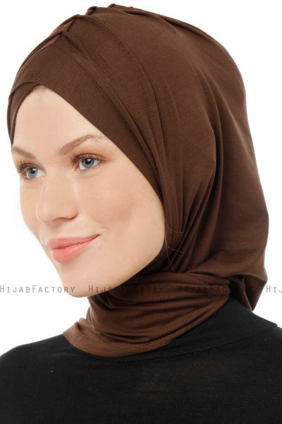 Isra Cross - Hijab One-Piece Viscosa Marrón