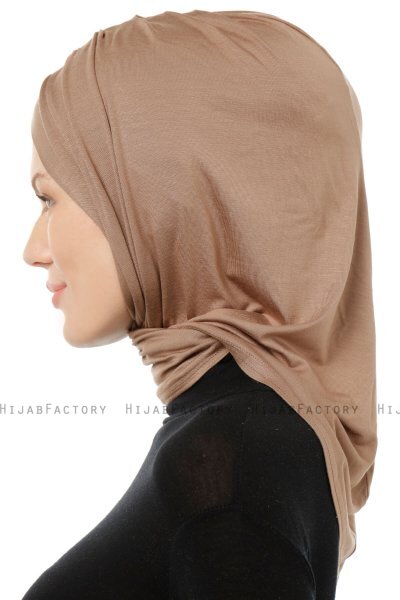 Isra Cross - Hijab One-Piece Viscosa Taupe Oscuro