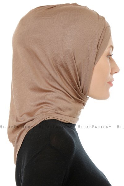 Isra Cross - Hijab One-Piece Viscosa Taupe Oscuro