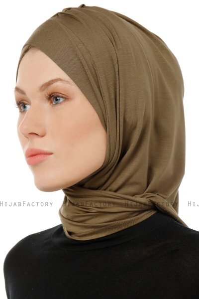 Isra Cross - Hijab One-Piece Viscosa Caqui