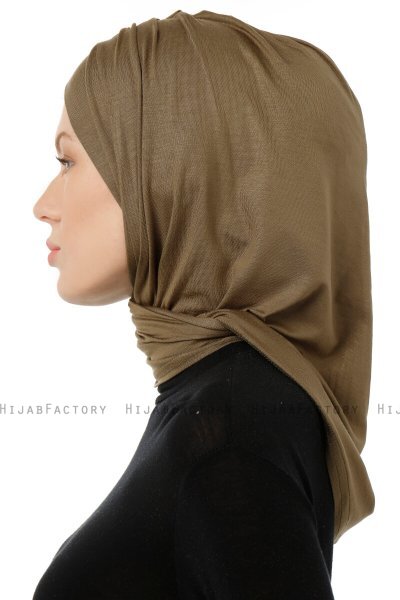 Isra Cross - Hijab One-Piece Viscosa Caqui