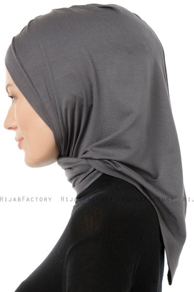 Isra Cross - Hijab One-Piece Viscosa Gris Oscuro