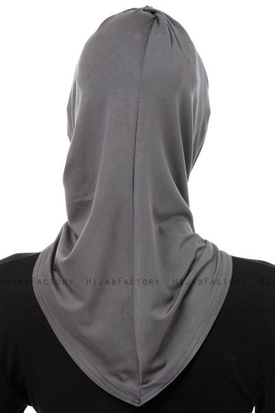 Isra Cross - Hijab One-Piece Viscosa Gris Oscuro