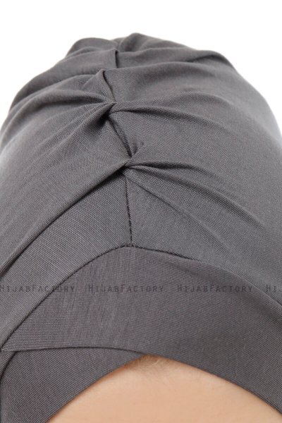 Isra Cross - Hijab One-Piece Viscosa Gris Oscuro