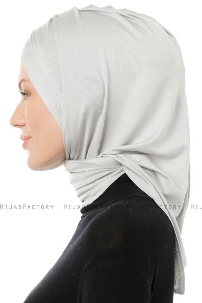 Isra Cross - Hijab One-Piece Viscosa Gris Claro