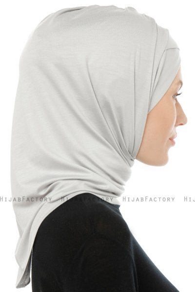 Isra Cross - Hijab One-Piece Viscosa Gris Claro