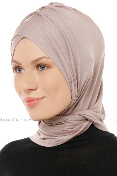 Isra Cross - Hijab One-Piece Viscosa Piedra Gris