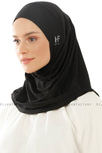 Hanfendy Plain Logo - Hijab One-Piece Negro