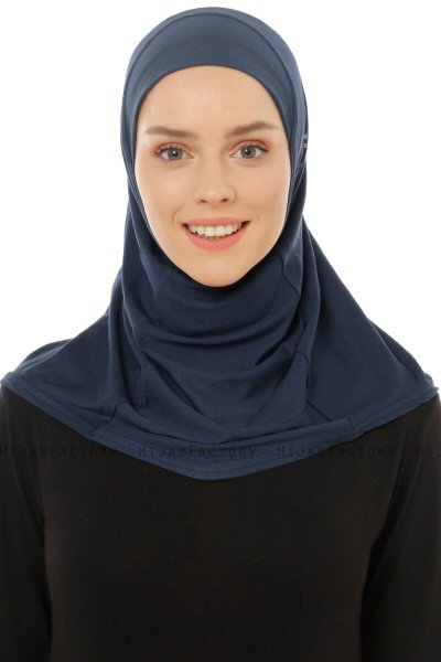 Hanfendy Plain Logo - Hijab One-Piece Azul Marino