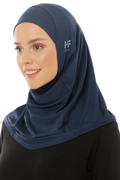 Hanfendy Plain Logo - Hijab One-Piece Azul Marino