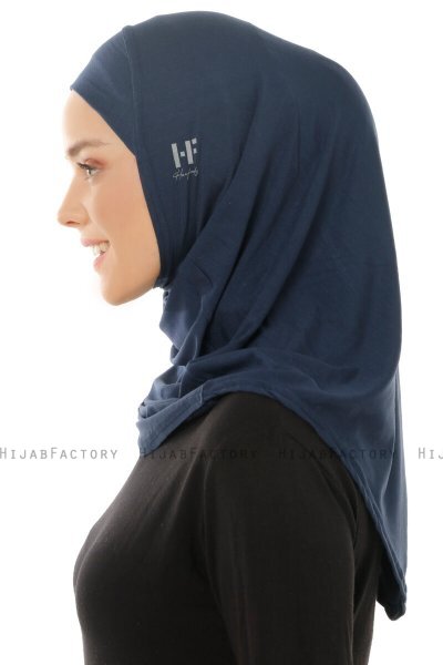 Hanfendy Plain Logo - Hijab One-Piece Azul Marino