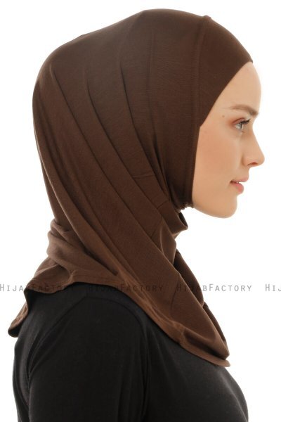 Hanfendy Plain Logo - Hijab One-Piece Marrón