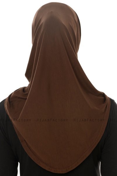 Hanfendy Plain Logo - Hijab One-Piece Marrón