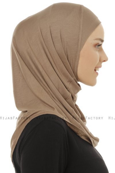 Hanfendy Plain Logo - Hijab One-Piece Taupe Oscuro