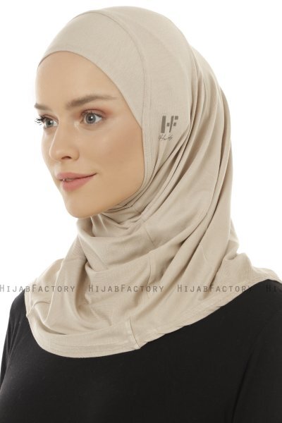 Hanfendy Plain Logo - Hijab One-Piece Taupe Claro