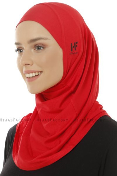 Hanfendy Plain Logo - Hijab One-Piece Rojo