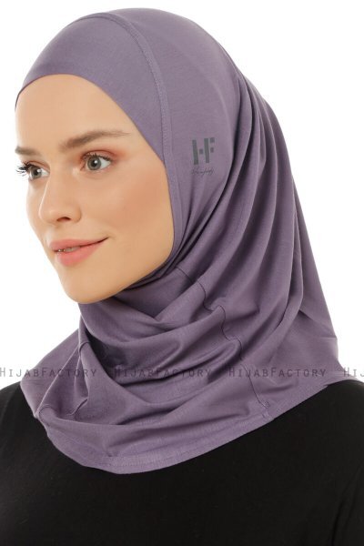 Hanfendy Plain Logo - Hijab One-Piece Morado Oscuro