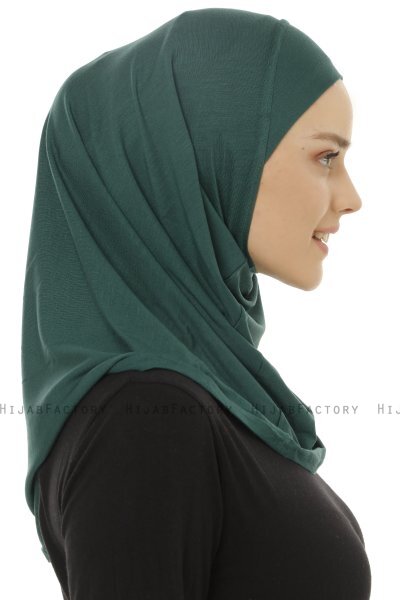 Hanfendy Plain Logo - Hijab One-Piece Verde Oscuro