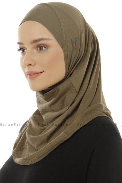 Hanfendy Plain Logo - Hijab One-Piece Caqui