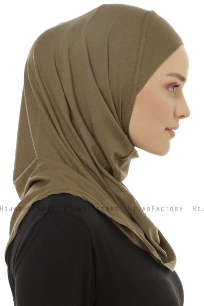 Hanfendy Plain Logo - Hijab One-Piece Caqui