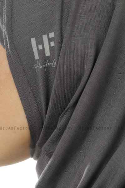Hanfendy Plain Logo - Hijab One-Piece Gris Oscuro