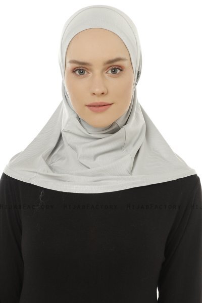 Hanfendy Plain Logo - Hijab One-Piece Gris Claro
