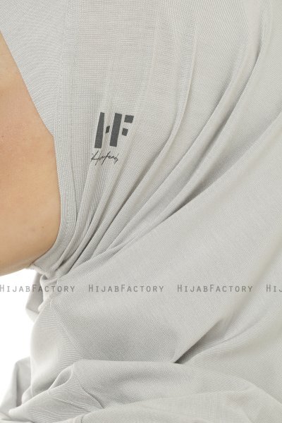 Hanfendy Plain Logo - Hijab One-Piece Gris Claro