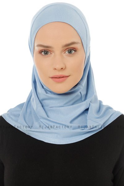 Hanfendy Plain Logo - Hijab One-Piece Azul Claro