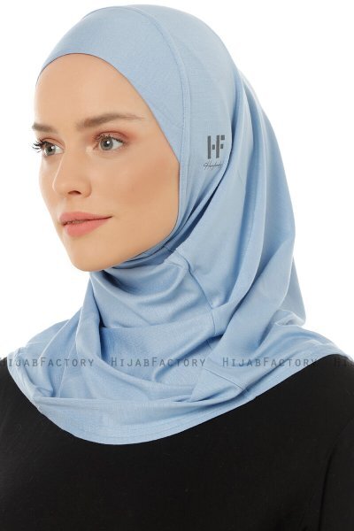 Hanfendy Plain Logo - Hijab One-Piece Azul Claro