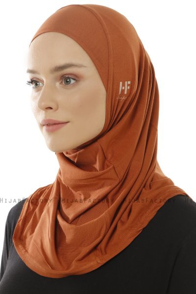 Hanfendy Plain Logo - Hijab One-Piece Ladrillo