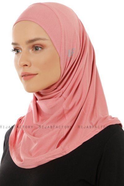 Hanfendy Plain Logo - Hijab One-Piece Rosa Oscuro
