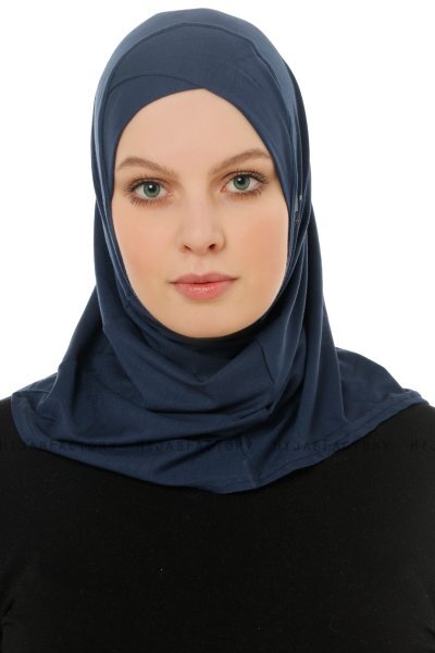 Hanfendy Cross Logo - Hijab One-Piece Azul Marino