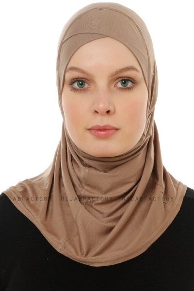 Hanfendy Cross Logo - Hijab One-Piece Taupe Oscuro