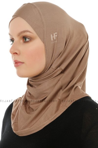 Hanfendy Cross Logo - Hijab One-Piece Taupe Oscuro