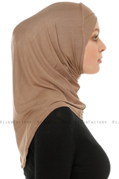 Hanfendy Cross Logo - Hijab One-Piece Taupe Oscuro
