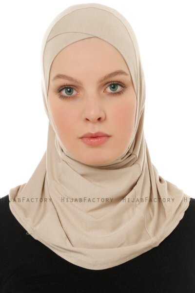 Hanfendy Cross Logo - Hijab One-Piece Taupe Claro