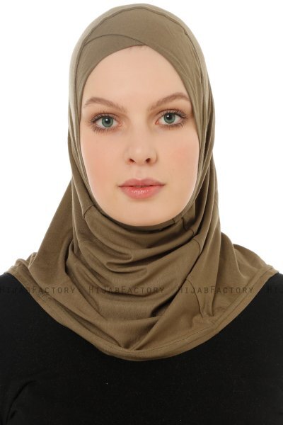 Hanfendy Cross Logo - Hijab One-Piece Caqui