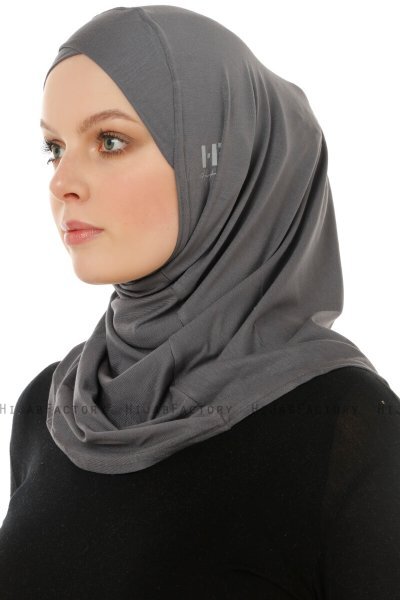 Hanfendy Cross Logo - Hijab One-Piece Gris Oscuro