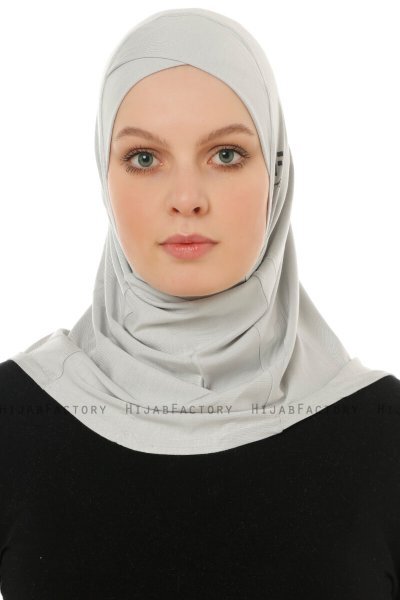 Hanfendy Cross Logo - Hijab One-Piece Gris Claro