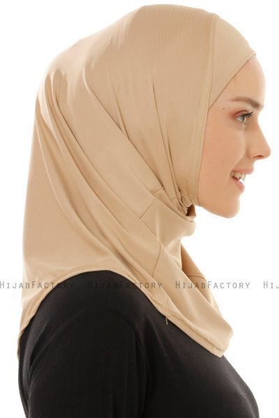 Micro Plain - Hijab One-Piece Beige - Ecardin