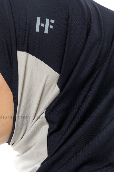 Esin - Hijab One-Piece Azul Marino & Gris Claro & Azul Claro