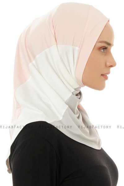 Esin - Hijab One-Piece Rosa De Antaño & Gris Claro & Crema